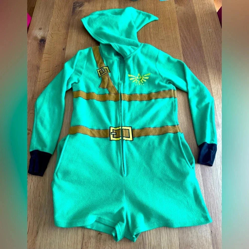 World of Zelda Link Fleece Union Suit with hood - Size XL